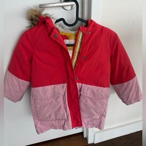 Boden Red and Pink Girls Puffer Jacket